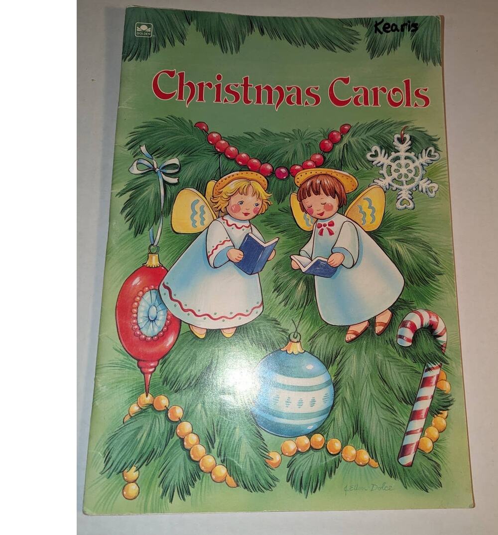 Vintage 1993 Golden Book Christmas Carols Illustrated Santa Sheet Music Songbook